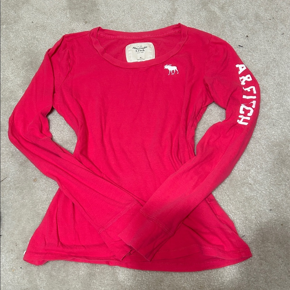 Vintage Abercrombie & Fitch Hot Pink Crew Neck Top
